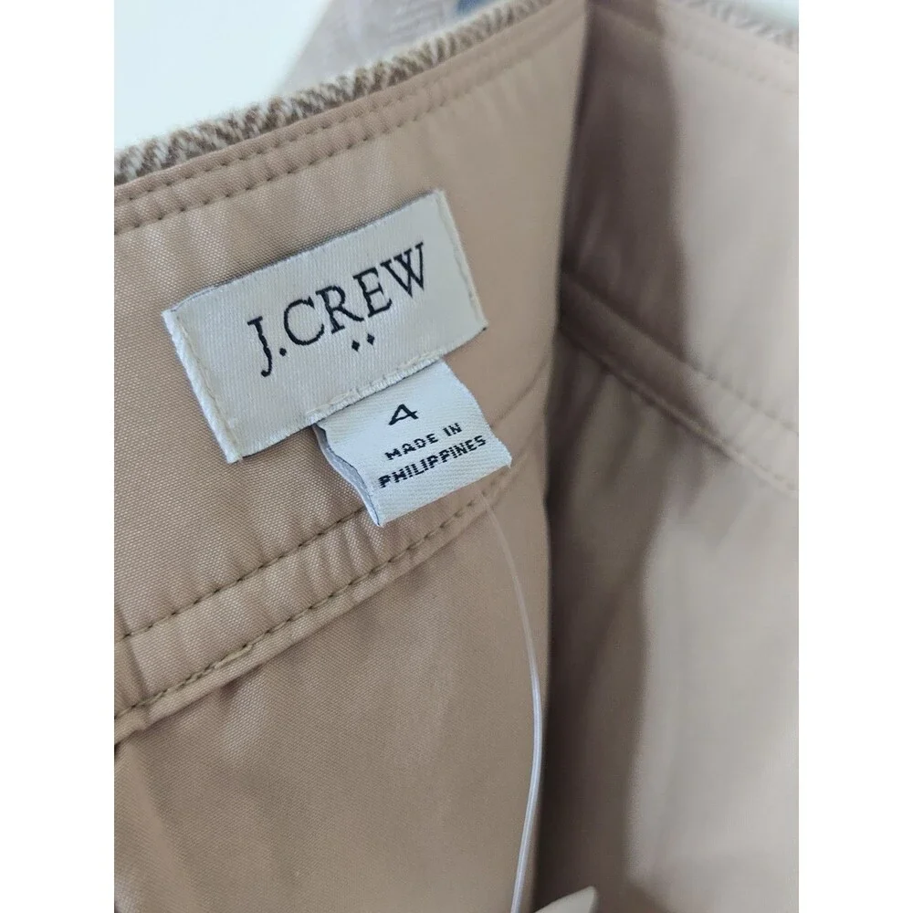 J.Crew Womens Size 4 Wool Blend Herringbone A-Line Skirt Beige NWT